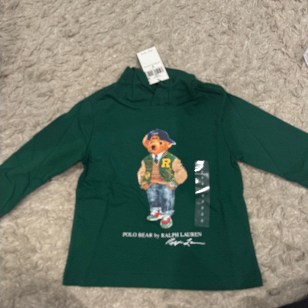 Polo Ralph Lauren Green Long Sleeve with Bear Graphic
